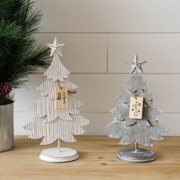 Set/2 Metal Trees on Stands - Picture 1 of 2